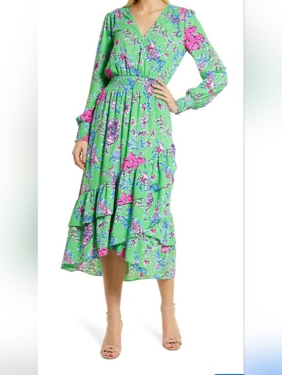 Lilly Pulitzer Dresses & Skirts - Lilly Pulitzer Size 2 Gecko Green Christiana Stretch Midi Dress Brewsters Bloom
